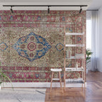 Antique Silk Kashan Persian Rug Print Wall Mural Gallery Image 1