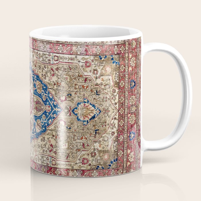 Antique Silk Kashan Persian Rug Print Coffee Mug Gallery Image 1