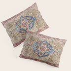 Antique Silk Kashan Persian Rug Print Pillow Sham Gallery Image 3