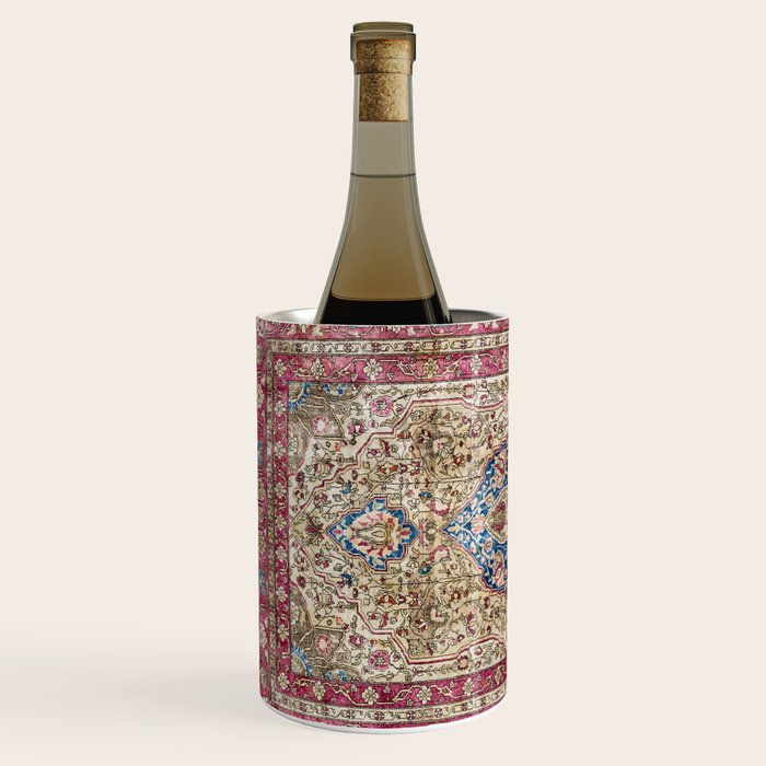 Antique Silk Kashan Persian Rug Print Wine Chiller Gallery Image 2