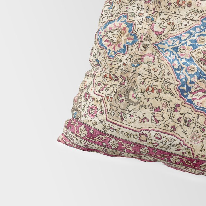 Antique Silk Kashan Persian Rug Print Pillow Sham Gallery Image 4