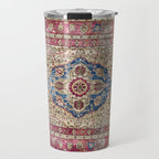 Antique Silk Kashan Persian Rug Print Travel Mug Gallery Image 1