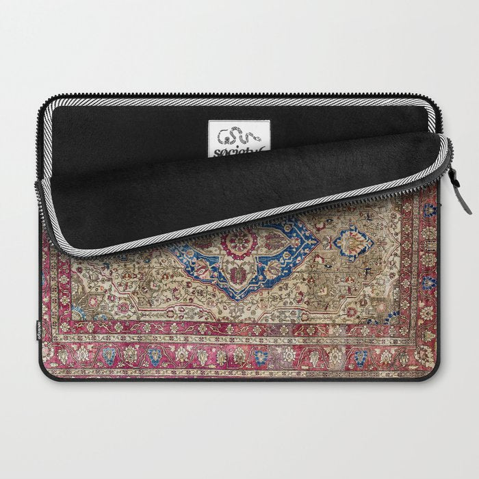 Antique Silk Kashan Persian Rug Print Laptop Sleeve Gallery Image 2
