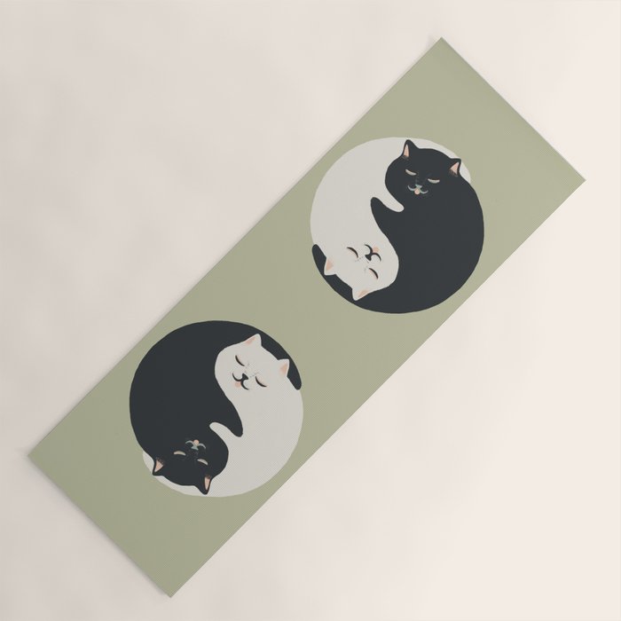 Hidden cat 26 yin yang hug Yoga Mat Gallery Image 1