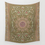 Antique French Art Nouveau Savonnerie Sage Green Blush Carpet Wall Tapestry Gallery Image 4