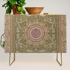 Antique French Art Nouveau Savonnerie Sage Green Blush Carpet Credenza Gallery Image 1