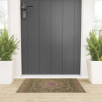 Antique French Art Nouveau Savonnerie Sage Green Blush Carpet Welcome Mat Gallery Image 3