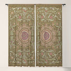 Antique French Art Nouveau Savonnerie Sage Green Blush Carpet Window Curtain Gallery Image 5