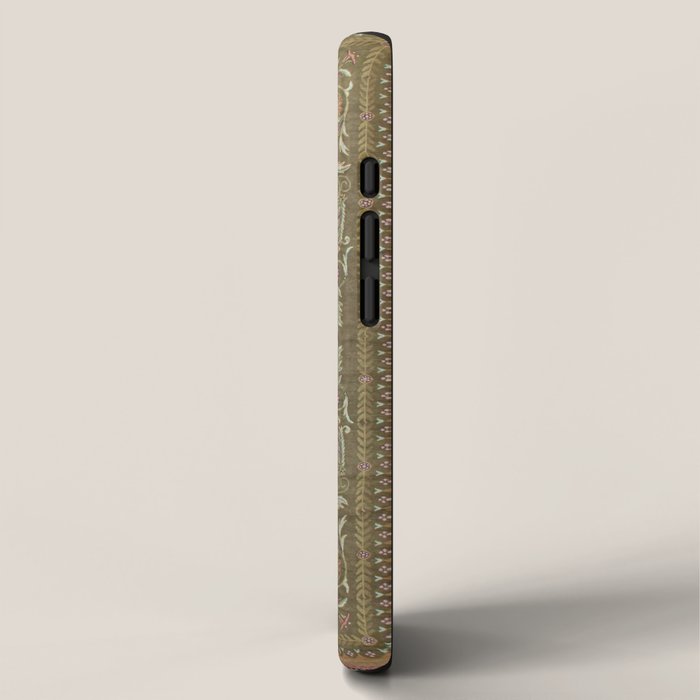 Antique French Art Nouveau Savonnerie Sage Green Blush Carpet iPhone Case Gallery Image 2