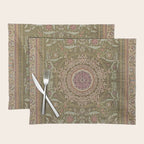 Antique French Art Nouveau Savonnerie Sage Green Blush Carpet Placemat Gallery Image 1
