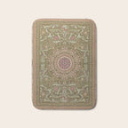 Antique French Art Nouveau Savonnerie Sage Green Blush Carpet Bath Mat Gallery Image 1