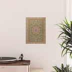 Antique French Art Nouveau Savonnerie Sage Green Blush Carpet Poster Gallery Image 2