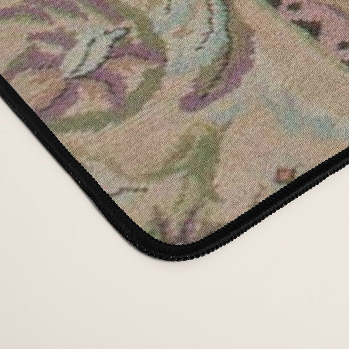 Antique French Art Nouveau Savonnerie Sage Green Blush Carpet Desk Mat Gallery Image 4