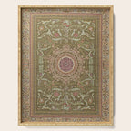 Antique French Art Nouveau Savonnerie Sage Green Blush Carpet Serving Tray Gallery Image 1