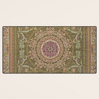 Antique French Art Nouveau Savonnerie Sage Green Blush Carpet Desk Mat Gallery Image 3