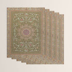 Antique French Art Nouveau Savonnerie Sage Green Blush Carpet Wrapping Paper Gallery Image 3