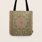 Antique French Art Nouveau Savonnerie Sage Green Blush Carpet Tote Bag Gallery Image 1