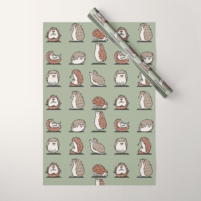 Hedgehog Yoga Wrapping Paper Gallery Image 1