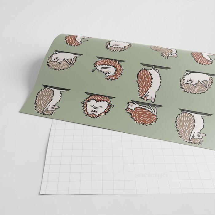 Hedgehog Yoga Wrapping Paper Gallery Image 2