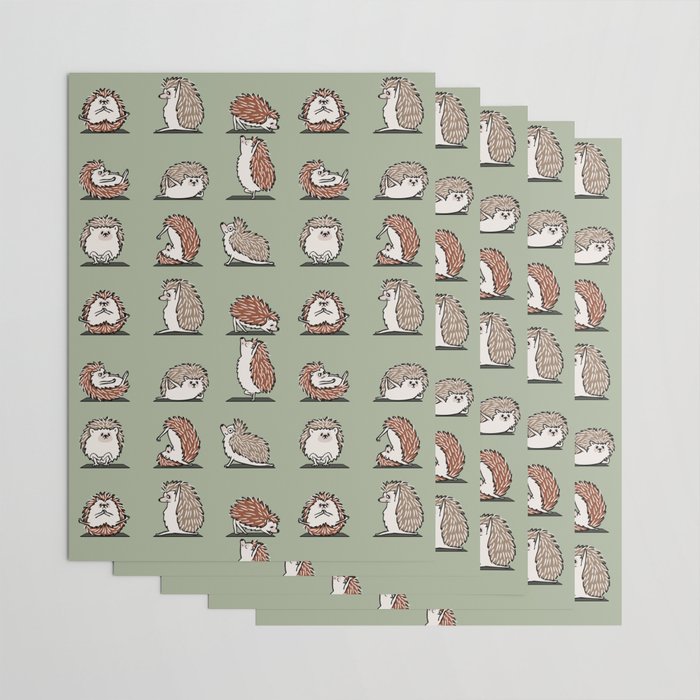 Hedgehog Yoga Wrapping Paper Gallery Image 3