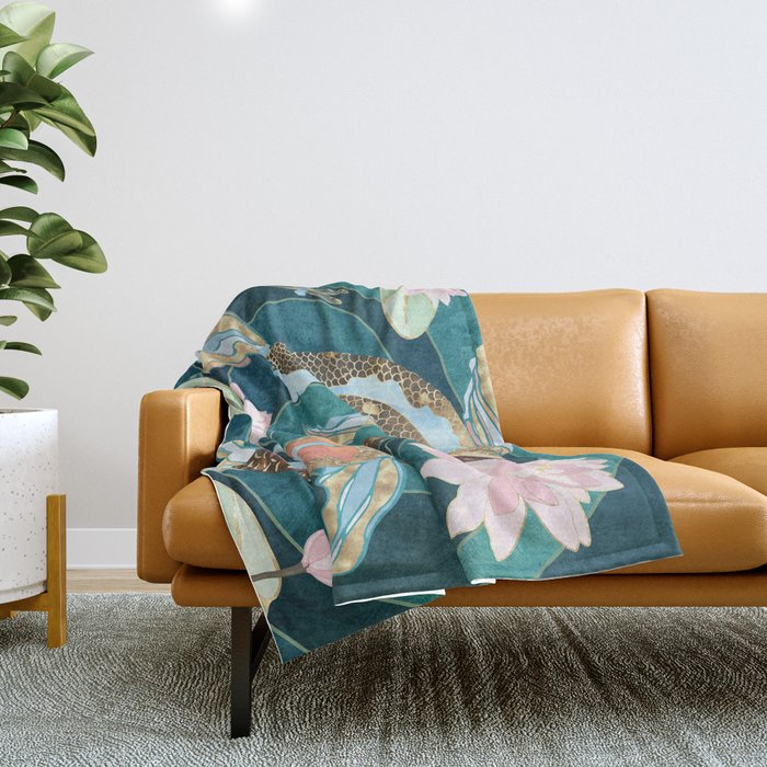 Metallic Koi III Throw Blanket Gallery Image 1