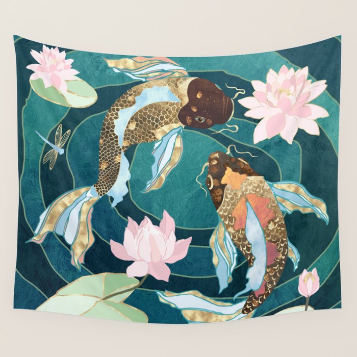 Metallic Koi III Wall Tapestry Gallery Image 1