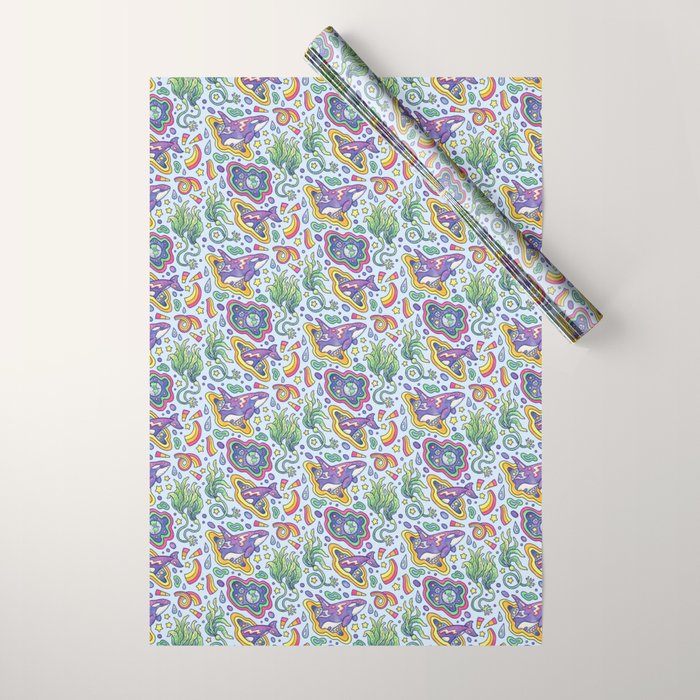 Ocean Portal I: Orca | Whale Space Art Wrapping Paper Gallery Image 1