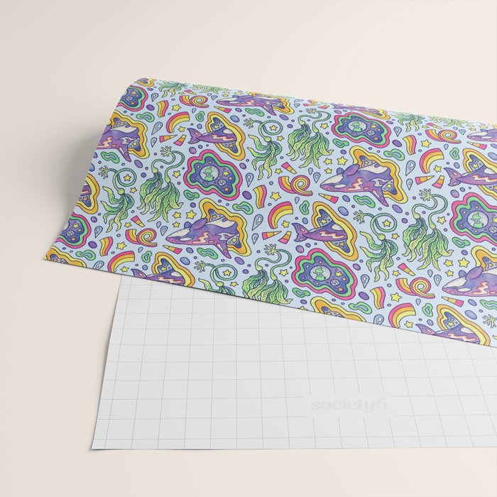 Ocean Portal I: Orca | Whale Space Art Wrapping Paper Gallery Image 2
