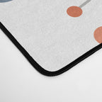 Retro Starburst Mid Century Modern Atomic Stars in Blue Orange Gray Beige Desk Mat Gallery Image 4