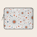 Retro Starburst Mid Century Modern Atomic Stars in Blue Orange Gray Beige Laptop Sleeve Gallery Image 1