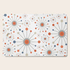 Retro Starburst Mid Century Modern Atomic Stars in Blue Orange Gray Beige Cutting Board Gallery Image 1