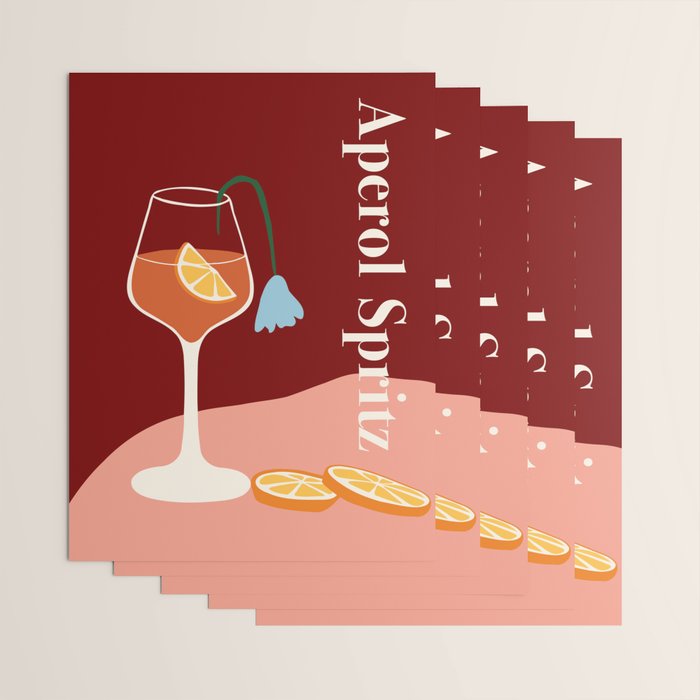 Aperol Spritz Cocktail Wrapping Paper Gallery Image 3