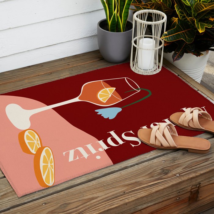 Aperol Spritz Cocktail Outdoor Rug Gallery Image 2