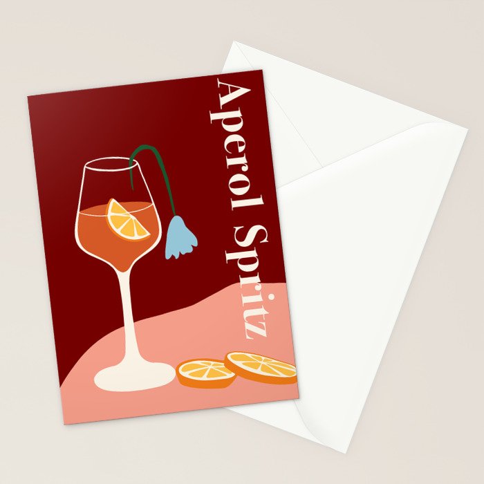 Aperol Spritz Cocktail Stationery Card Gallery Image 2