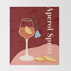 Aperol Spritz Cocktail Throw Blanket Gallery Image 2