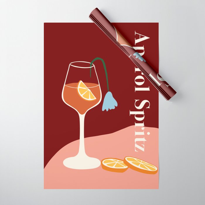 Aperol Spritz Cocktail Wrapping Paper Gallery Image 1