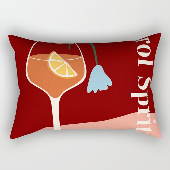 Aperol Spritz Cocktail Rectangular Pillow Gallery Image 2