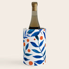 Watercolor berries and branches - blue and orange Wine Chiller Gallery Image 1