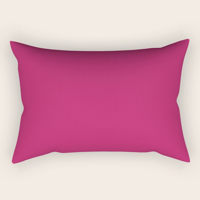Magenta Pink Solid Color Rectangular Pillow Gallery Image 2