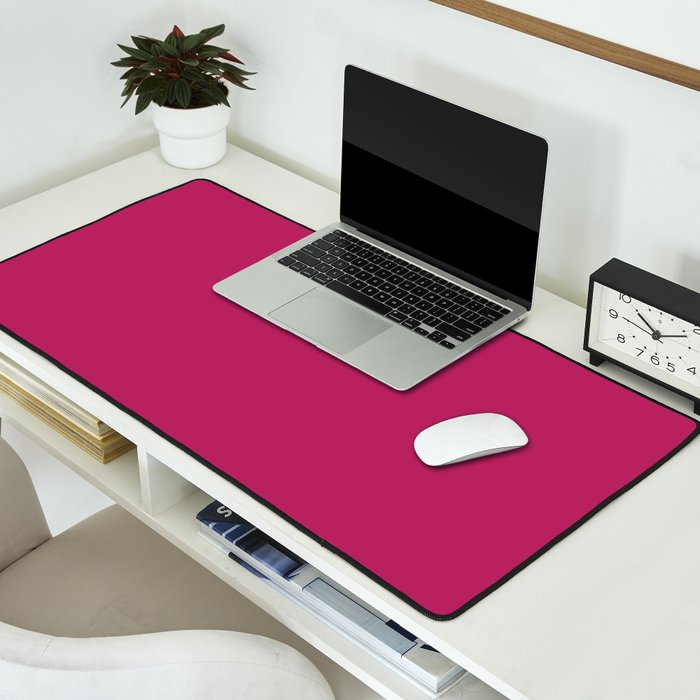 Magenta Pink Solid Color Desk Mat Gallery Image 2