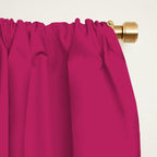 Magenta Pink Solid Color Window Curtain Gallery Image 2