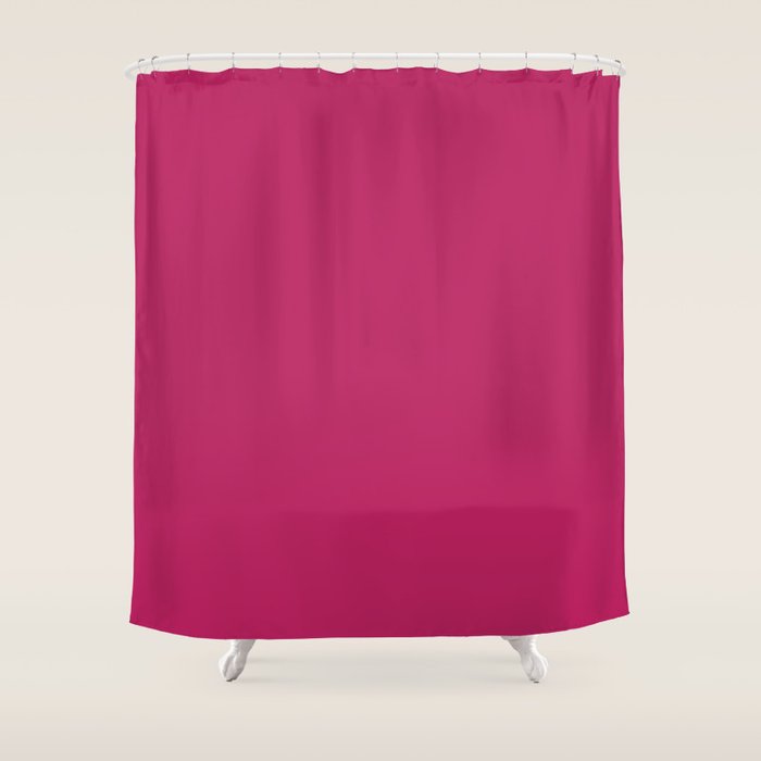Magenta Pink Solid Color Shower Curtain Gallery Image 1