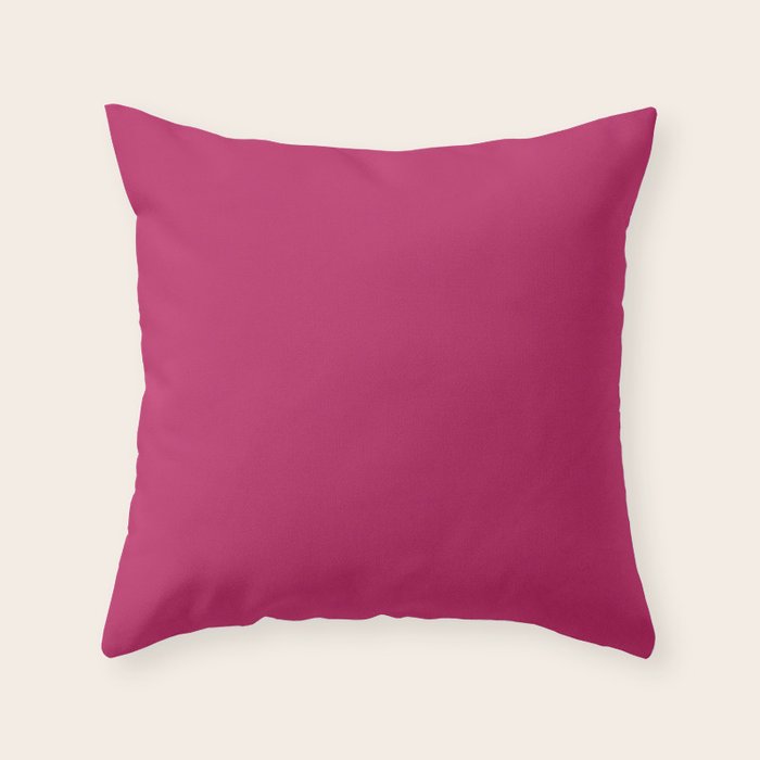 Magenta Pink Solid Color Throw Pillow Gallery Image 6