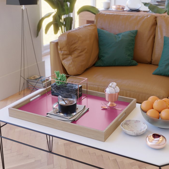 Magenta Pink Solid Color Serving Tray Gallery Image 2