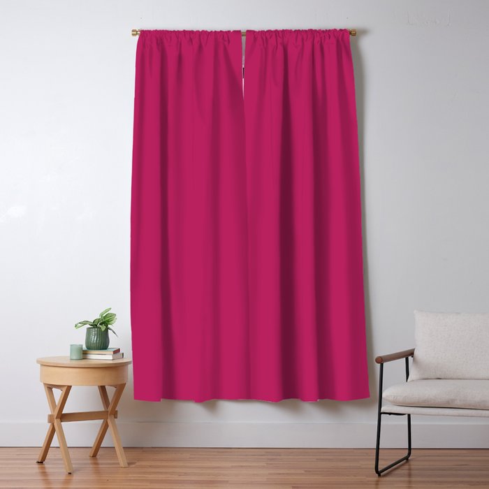 Magenta Pink Solid Color Window Curtain Gallery Image 5