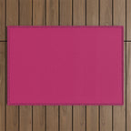 Magenta Pink Solid Color Outdoor Rug Gallery Image 1