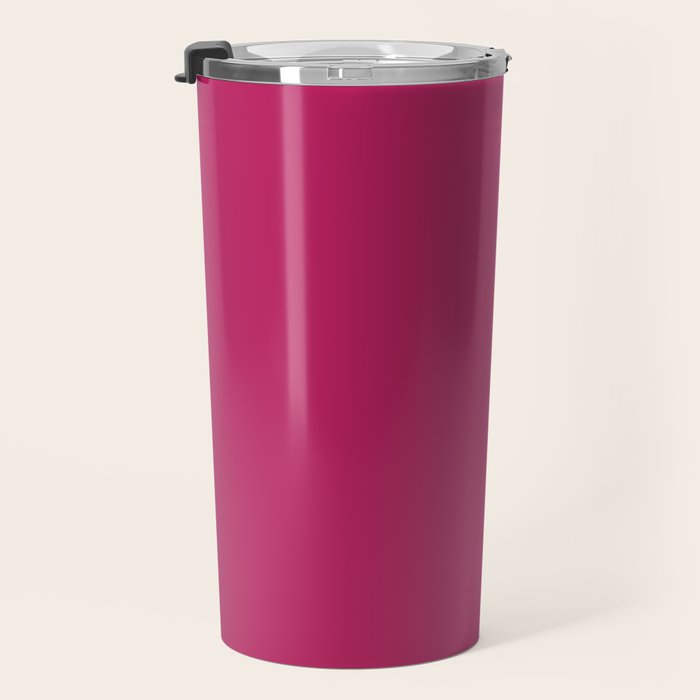Magenta Pink Solid Color Travel Mug Gallery Image 3