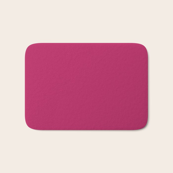 Magenta Pink Solid Color Bath Mat Gallery Image 1