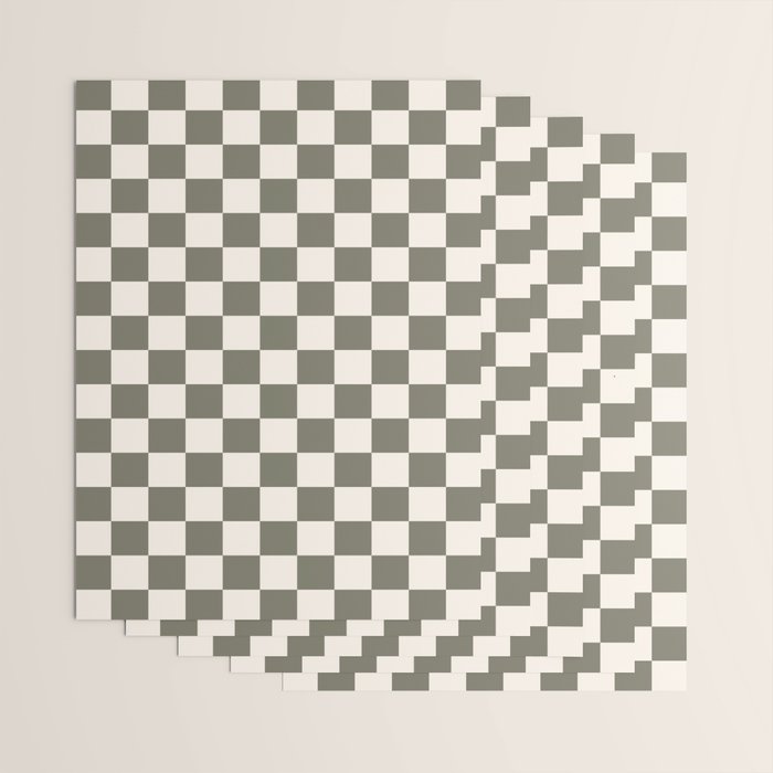 Checkerboard - Olive Green Wrapping Paper Gallery Image 3