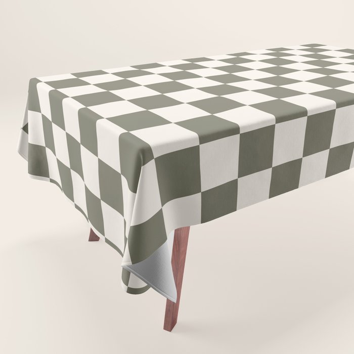 Checkerboard - Olive Green Tablecloth Gallery Image 1